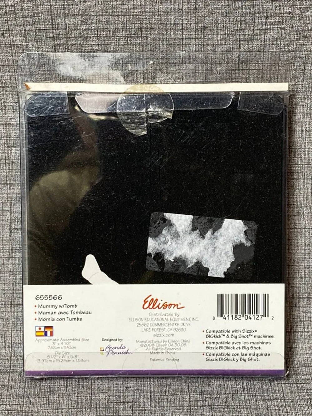 NEW Sizzix Bigz Mummy with Tomb Die 655566 - NIB unopened RETIRED Halloween